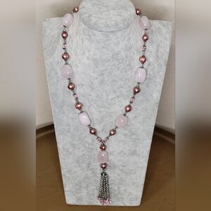 Classic Pretty In Pink Y-Drop Necklace